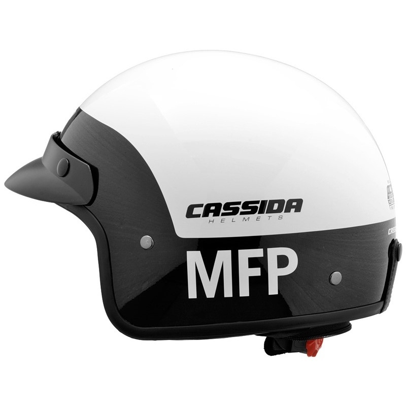 Cască de motocicletă deschisă Cassida Police MFP negru și alb