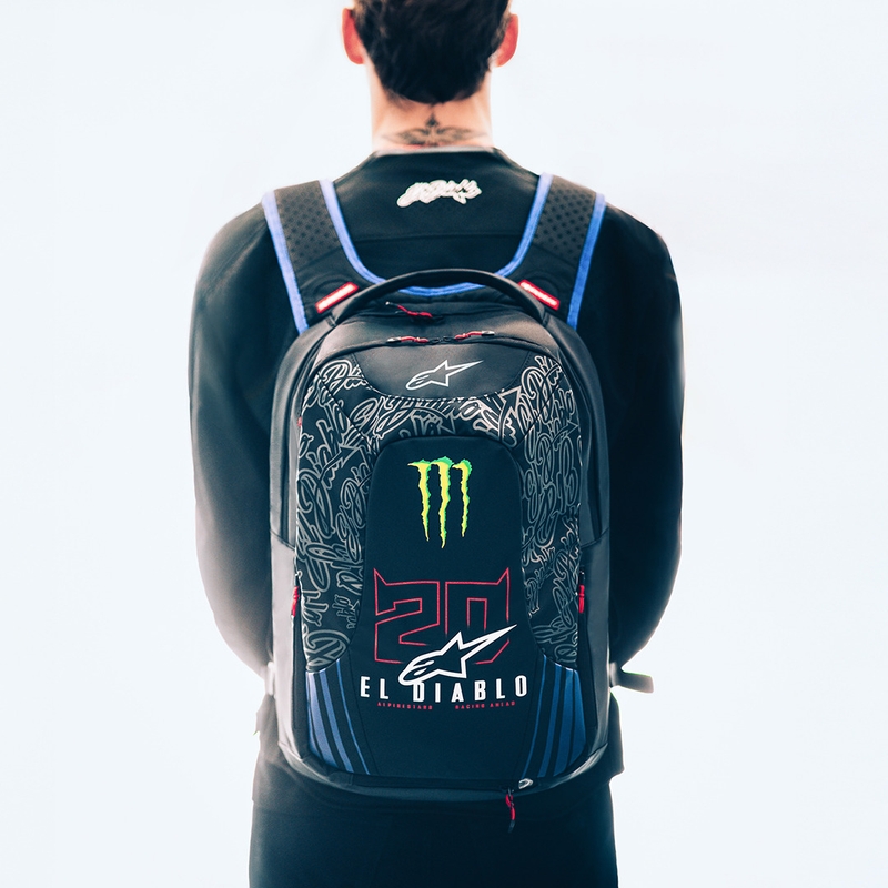 Rucsac Alpinestars City Hunter V2 FQ20 Monster Collection Negru-Roșu Fluo-Albastru-Verde 22 L