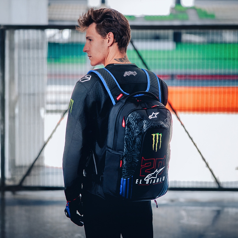 Rucsac Alpinestars City Hunter V2 FQ20 Monster Collection Negru-Roșu Fluo-Albastru-Verde 22 L