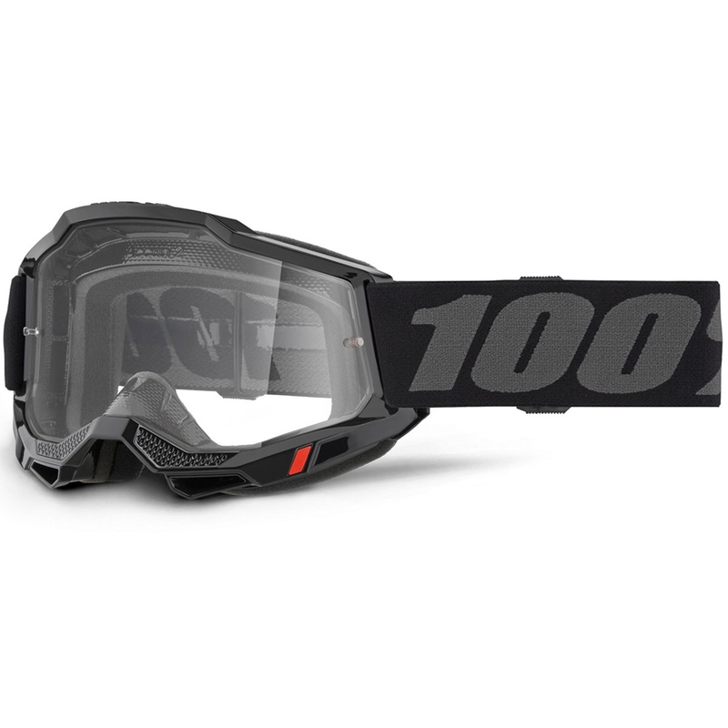 Ochelari motocross 100% ACCURI 2 OTG negri cu plexiglas transparent