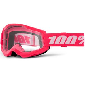 Ochelari motocross 100% STRATA 2 NOU roz cu plexiglas transparent