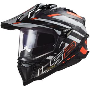 Cască de enduro LS2 MX701 Explorer C Edge 06 negru-gri-fluo portocaliu
