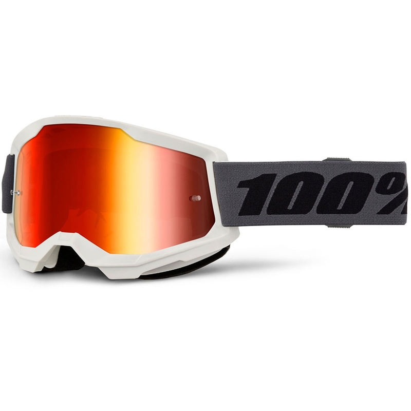 Ochelari motocross 100% STRATA 2 NOU gri cu plexiglas roșu
