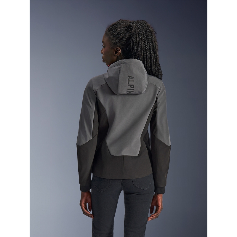 Geacă de motocicletă Alpinestars Stella Radium Tech Hoodie pentru femei gri închis-negru-roz