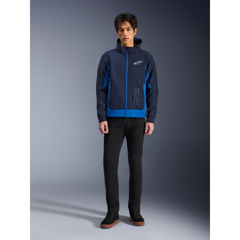 Hanorac motocicletă Alpinestars Radium Tech Hoodie albastru închis-albastru