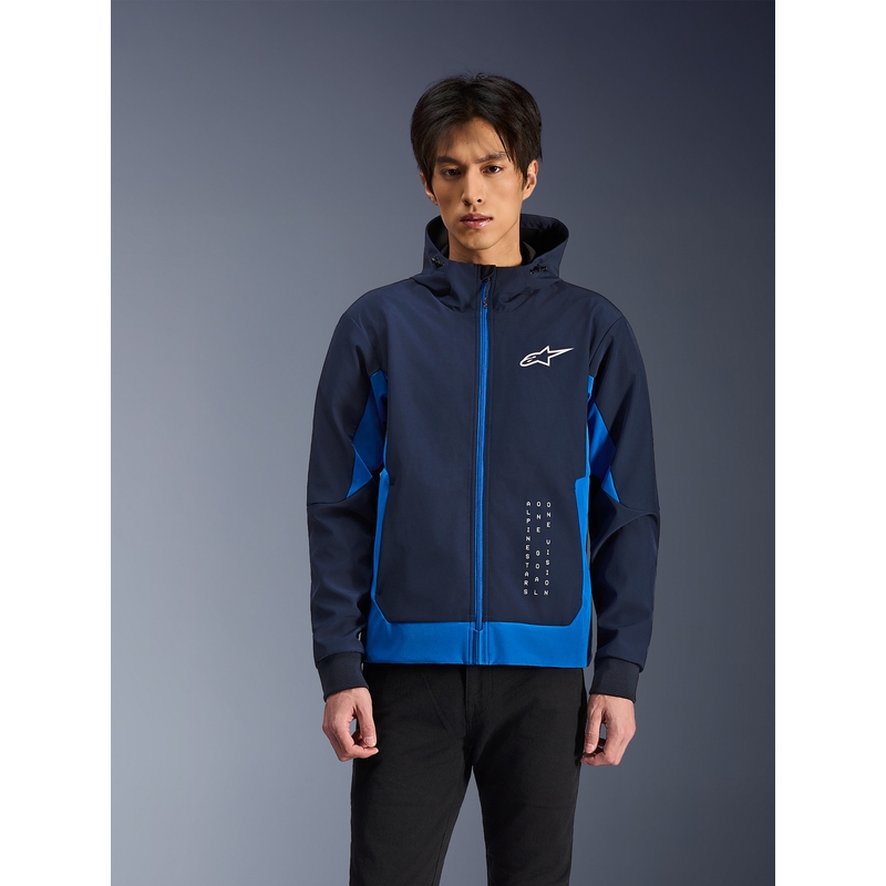 Hanorac motocicletă Alpinestars Radium Tech Hoodie albastru închis-albastru