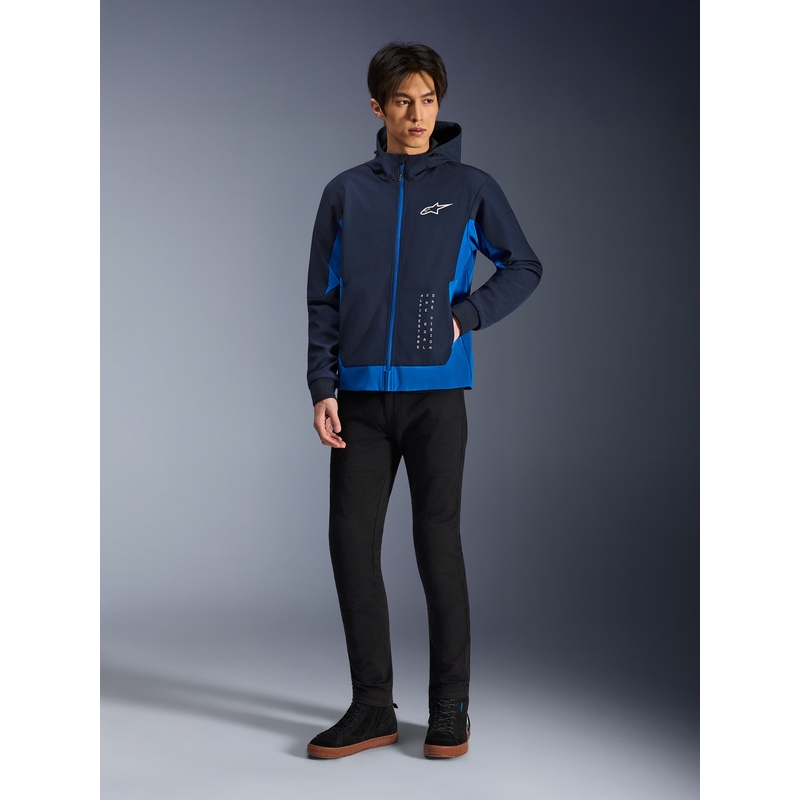 Hanorac motocicletă Alpinestars Radium Tech Hoodie albastru închis-albastru