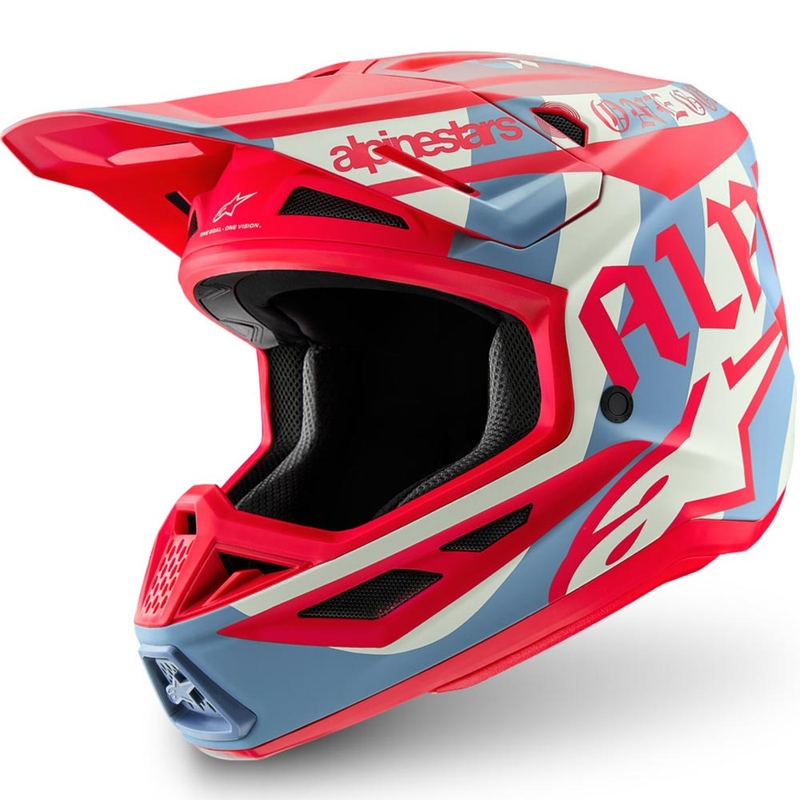 Cască motocross Alpinestars Supertech S-M7 ediție limitată Beast Coast gri-negru-portocaliu