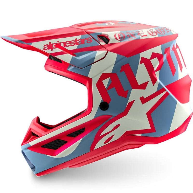 Cască motocross Alpinestars Supertech S-M7 ediție limitată Beast Coast gri-negru-portocaliu