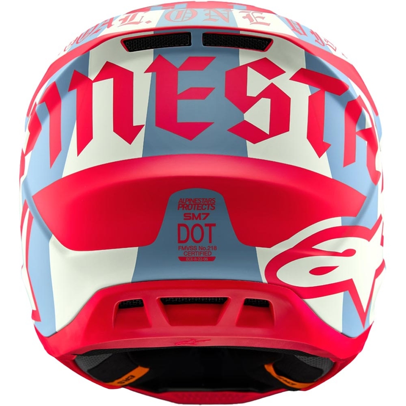 Cască motocross Alpinestars Supertech S-M7 ediție limitată Beast Coast gri-negru-portocaliu