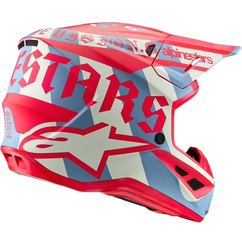 Cască motocross Alpinestars Supertech S-M7 ediție limitată Beast Coast gri-negru-portocaliu