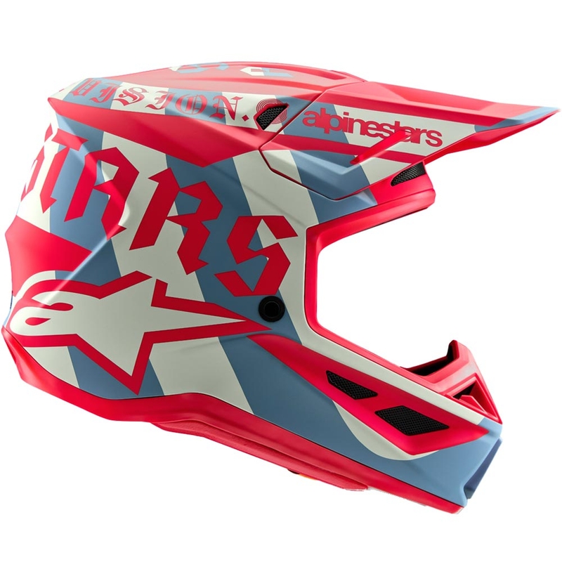 Cască motocross Alpinestars Supertech S-M7 ediție limitată Beast Coast gri-negru-portocaliu