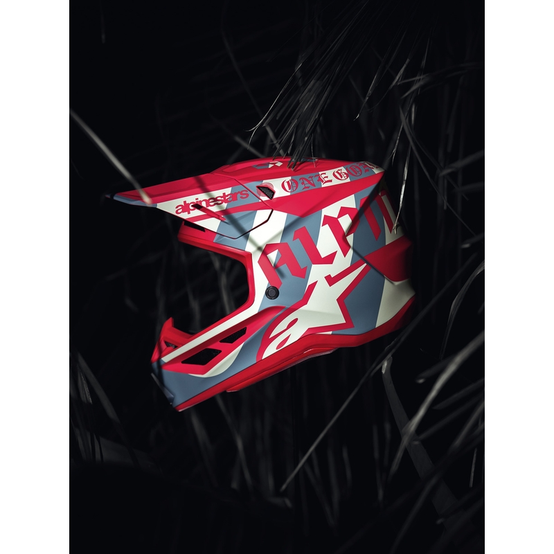 Cască motocross Alpinestars Supertech S-M7 ediție limitată Beast Coast gri-negru-portocaliu