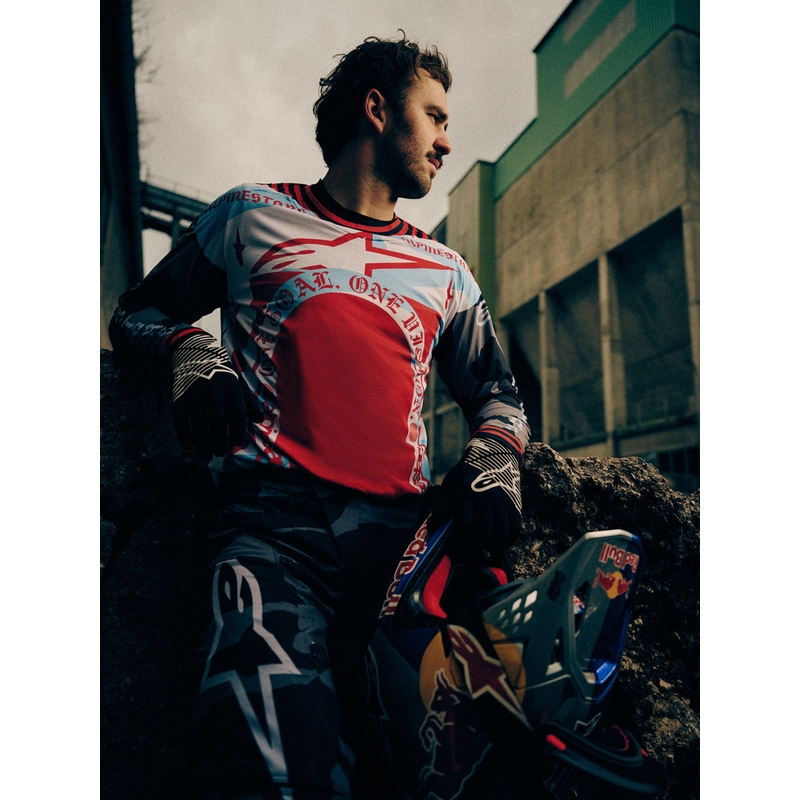 Tricou motocross Alpinestars Techstar ediție limitată Beast Coast gri-negru-portocaliu