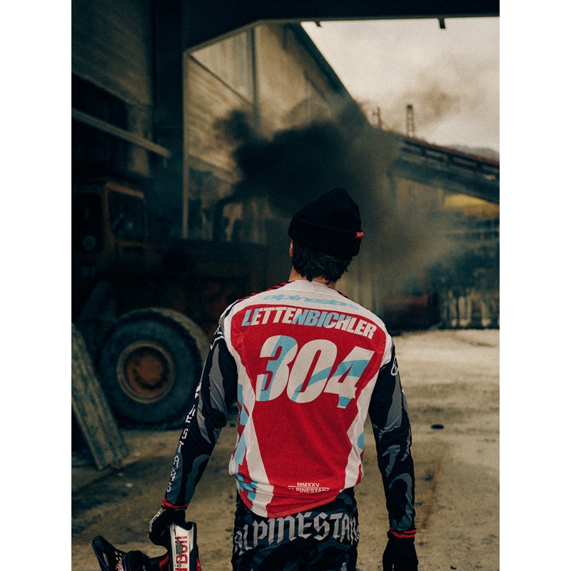 Tricou motocross Alpinestars Techstar ediție limitată Beast Coast gri-negru-portocaliu