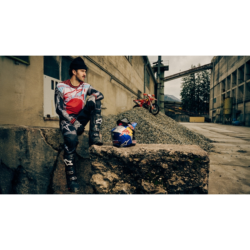 Tricou motocross Alpinestars Techstar ediție limitată Beast Coast gri-negru-portocaliu