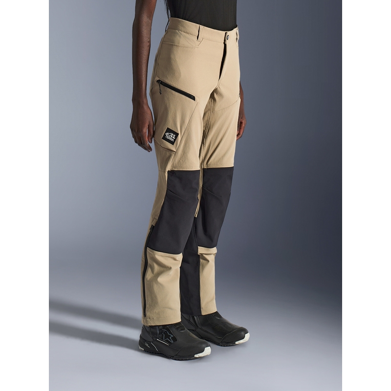 Pantaloni de motocicletă Alpinestars Stella Explore AST pentru femei, maro deschis-negru