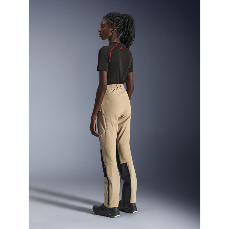 Pantaloni de motocicletă Alpinestars Stella Explore AST pentru femei, maro deschis-negru