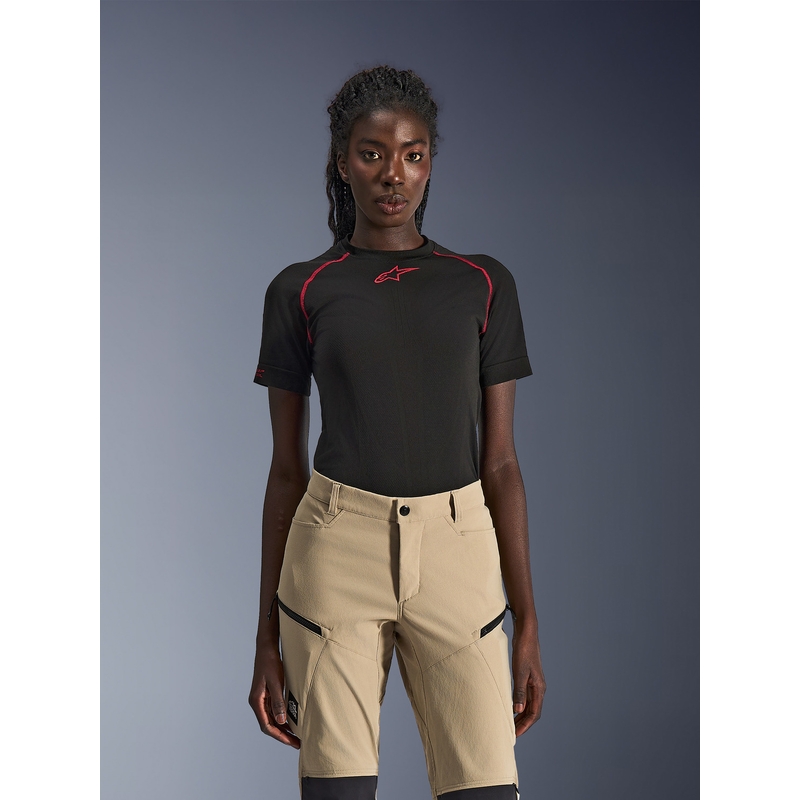 Pantaloni de motocicletă Alpinestars Stella Explore AST pentru femei, maro deschis-negru