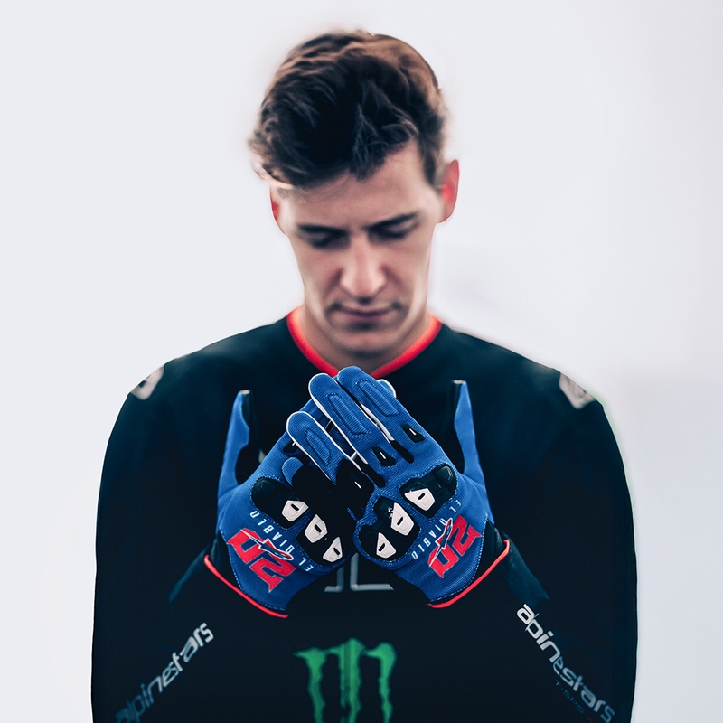 Mănuși moto Alpinestars SP X 1 FQ20 colecție albastru-negru-roșu fluo