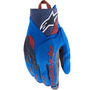 Mănuși de motocicletă Alpinestars Durack albastru-gri închis-portocaliu