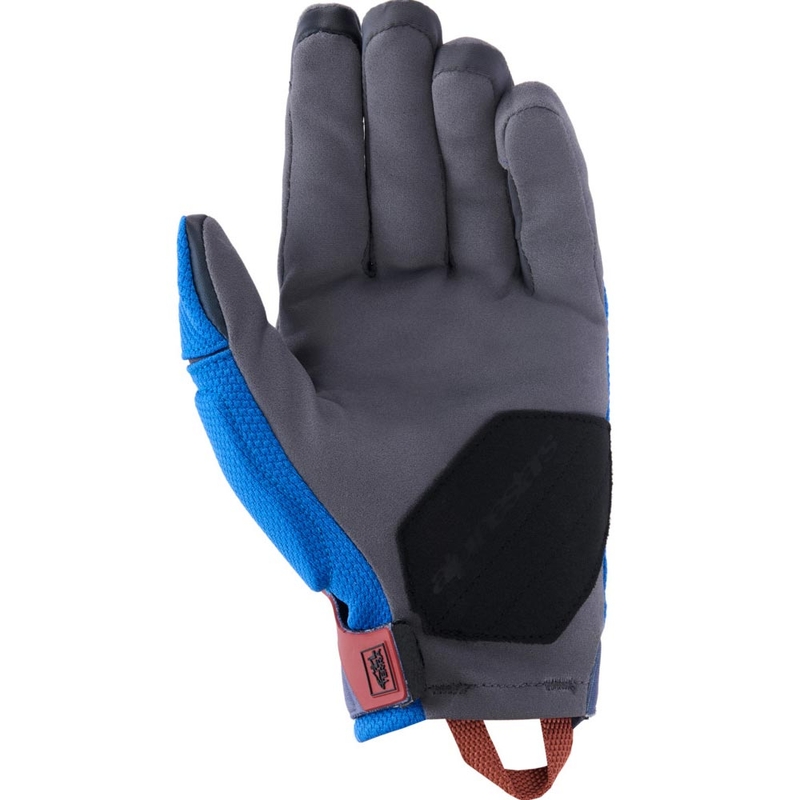 Mănuși de motocicletă Alpinestars Durack albastru-gri închis-portocaliu