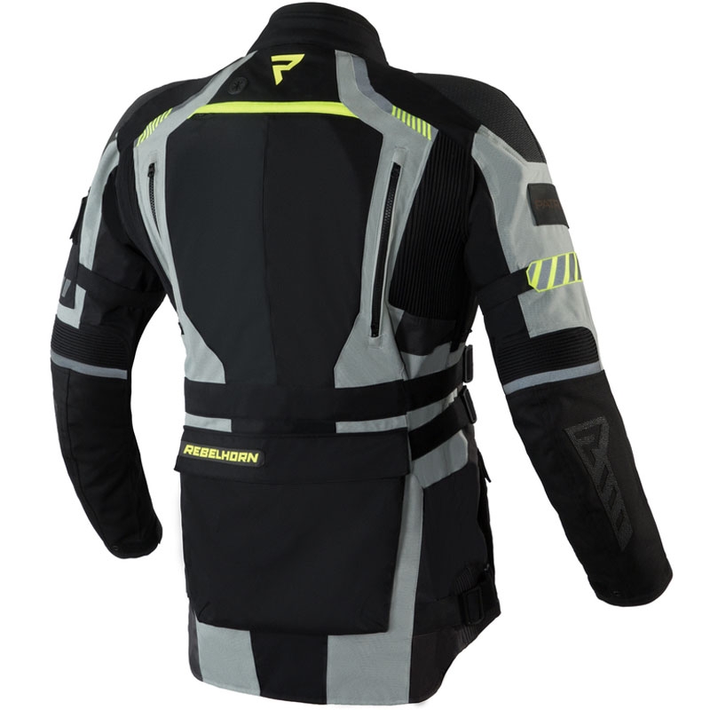 Jachetă de motocicletă Rebelhorn Patrol gri-negru-galben-fluo