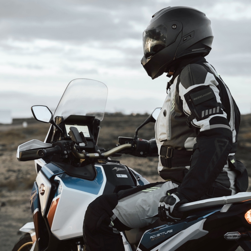 Jachetă de motocicletă Rebelhorn Patrol gri-negru-galben-fluo