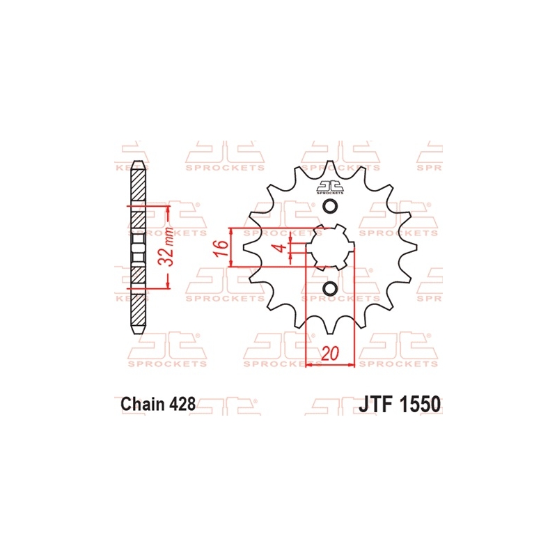 Pinion fata JT 13T, 428