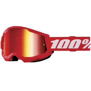 Ochelari de protecție motocross pentru copii 100% STRATA 2 roșu (plexiglas roșu)