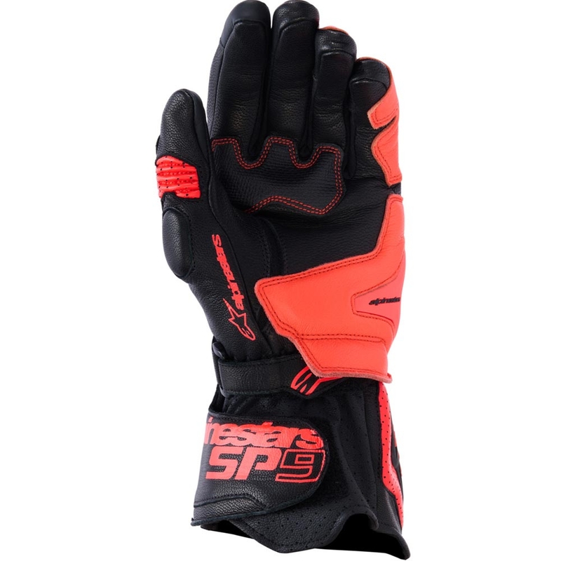 Mănuși moto Alpinestars SP-9 negru-roșu fluo