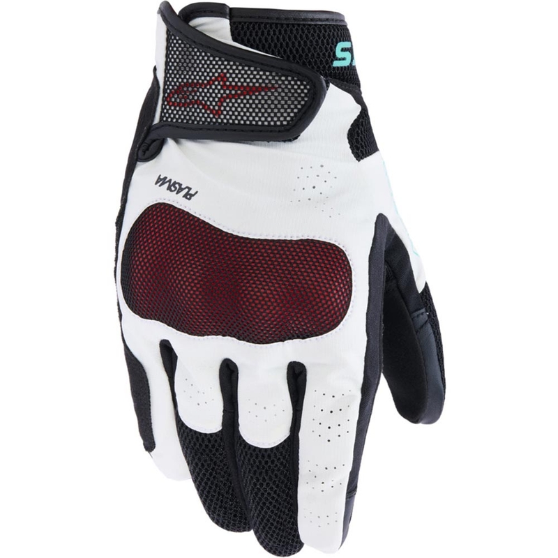 Mănuși de motocicletă Alpinestars Stella Mogress Airflow pentru femei, alb-negru-turcoaz