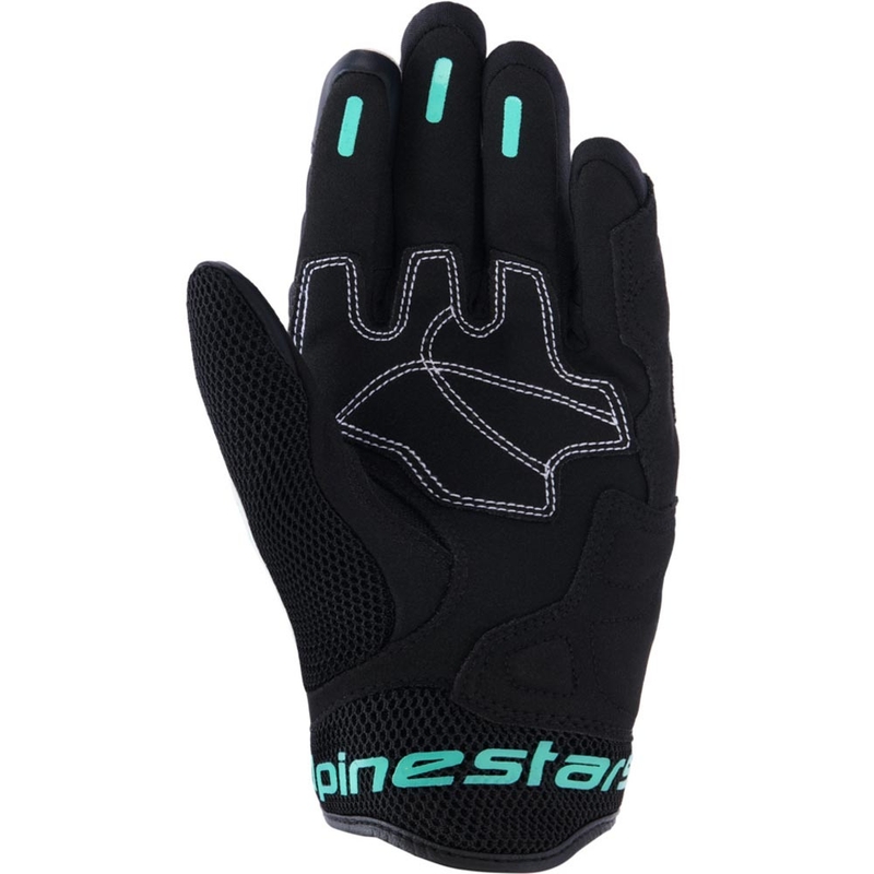 Mănuși de motocicletă Alpinestars Stella Mogress Airflow pentru femei, alb-negru-turcoaz