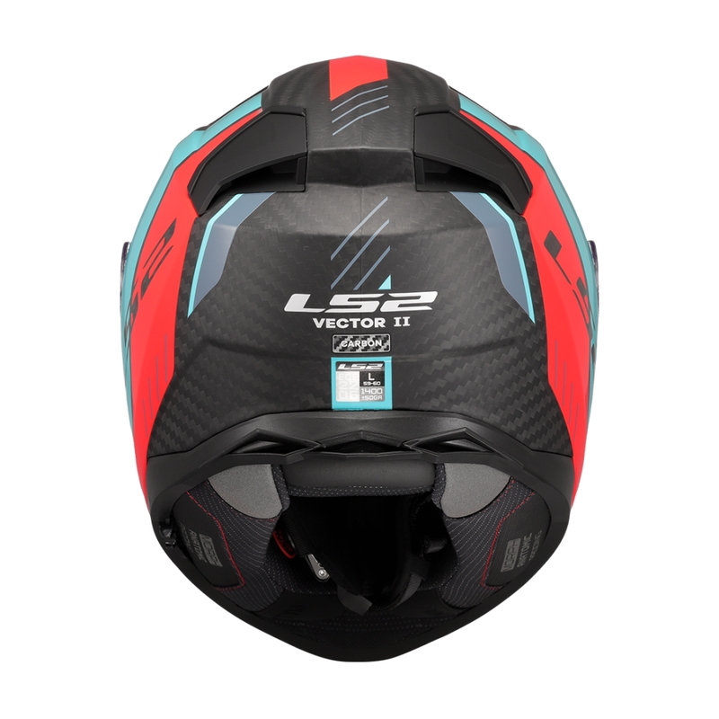 Cască integrală pentru motocicletă LS2 FF811 Vector II C Grid roșu-turcoaz - calitatea a II-a - II. calitate - II. calitate