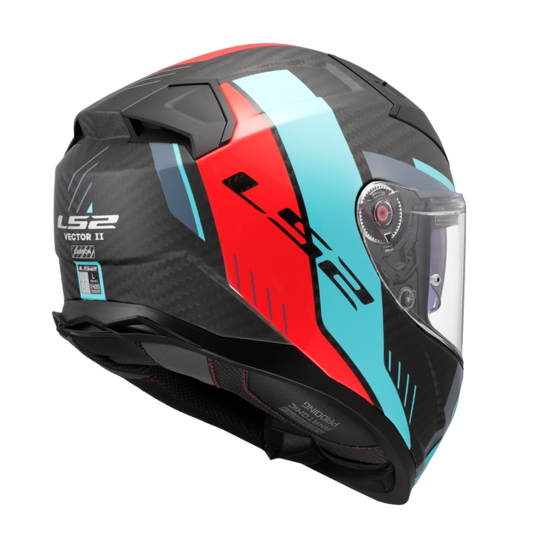 Cască integrală pentru motocicletă LS2 FF811 Vector II C Grid roșu-turcoaz - calitatea a II-a - II. calitate - II. calitate