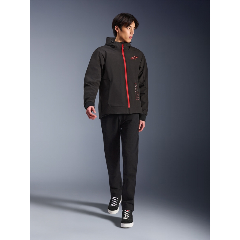 Hanorac motocicletă Alpinestars RADIUM TECH HOODIE negru-roșu