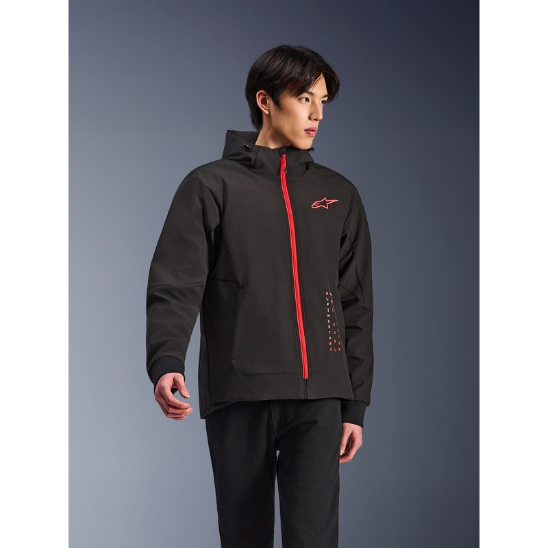 Hanorac motocicletă Alpinestars RADIUM TECH HOODIE negru-roșu