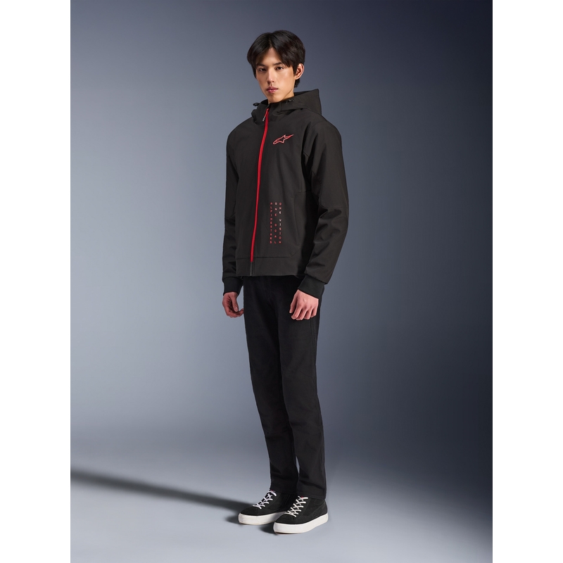 Hanorac motocicletă Alpinestars RADIUM TECH HOODIE negru-roșu