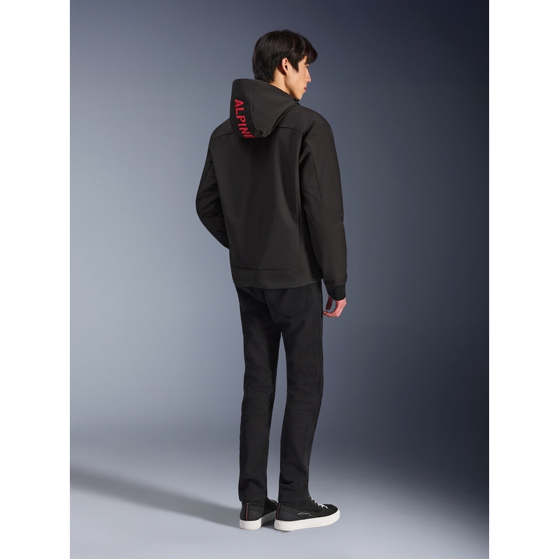 Hanorac motocicletă Alpinestars RADIUM TECH HOODIE negru-roșu