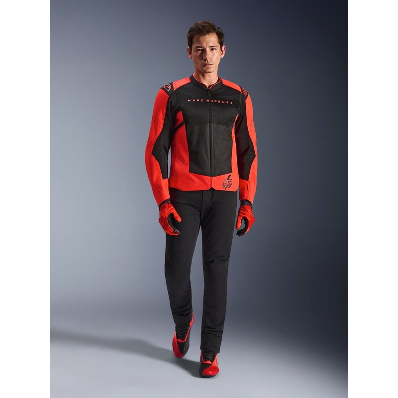 Geacă de motocicletă Alpinestars T-SPS Air V2 MM93, colecția fluo, roșu-negru