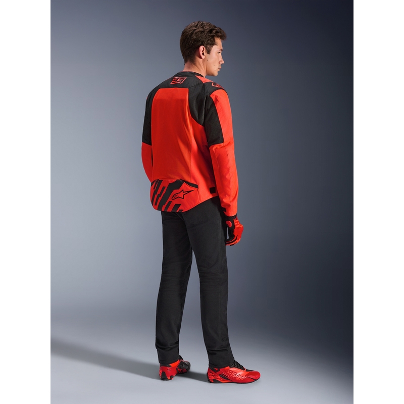 Geacă de motocicletă Alpinestars T-SPS Air V2 MM93, colecția fluo, roșu-negru