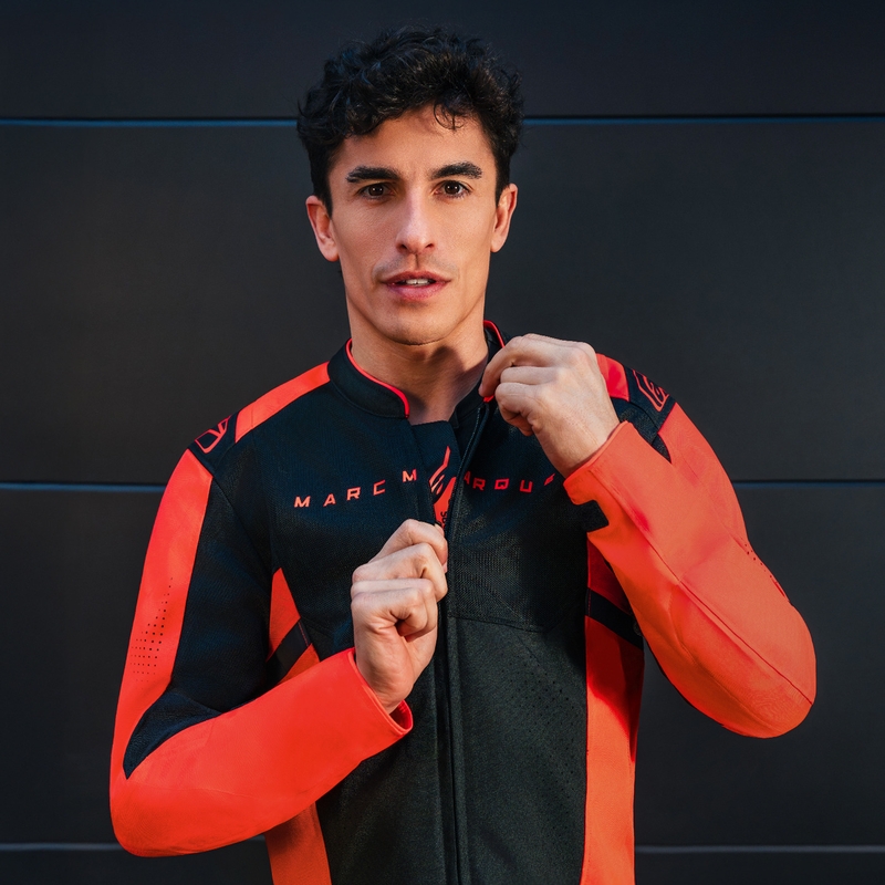 Geacă de motocicletă Alpinestars T-SPS Air V2 MM93, colecția fluo, roșu-negru