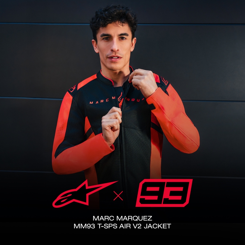 Geacă de motocicletă Alpinestars T-SPS Air V2 MM93, colecția fluo, roșu-negru