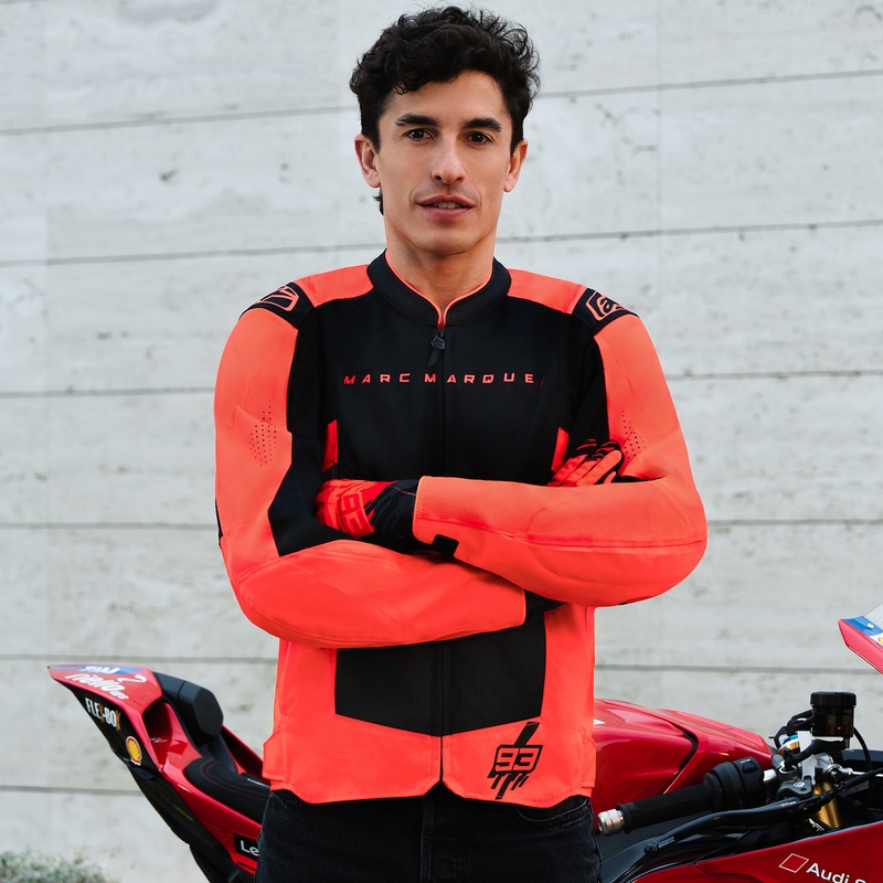 Geacă de motocicletă Alpinestars T-SPS Air V2 MM93, colecția fluo, roșu-negru