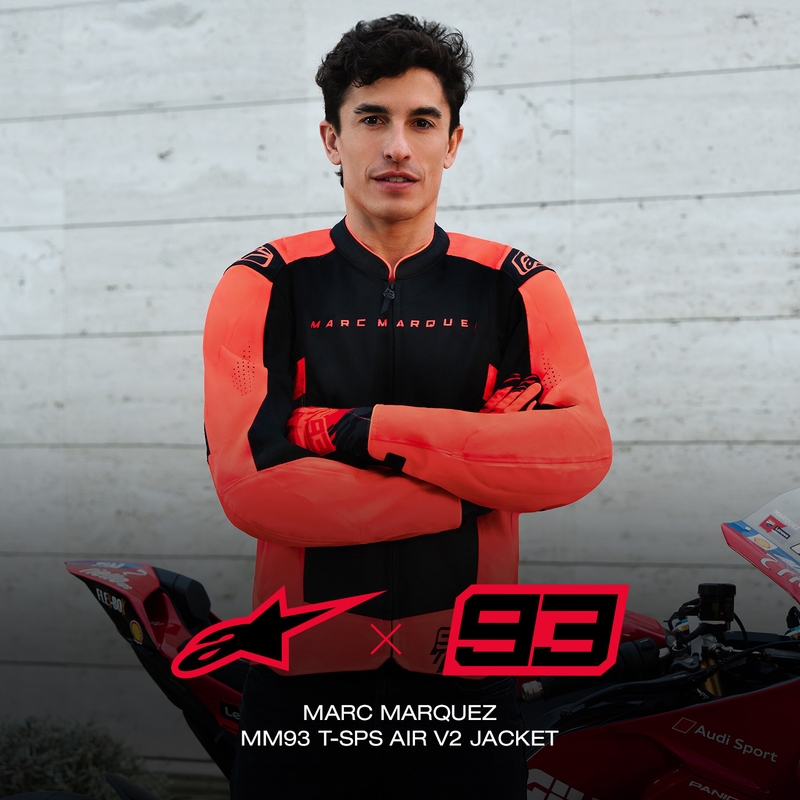 Geacă de motocicletă Alpinestars T-SPS Air V2 MM93, colecția fluo, roșu-negru