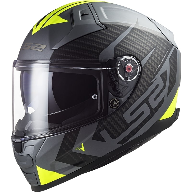 Cască integrală pentru motocicletă LS2 FF811 Vector II Splitter titan-galben fluo 2 - calitate II. - II. calitate - II. calitate