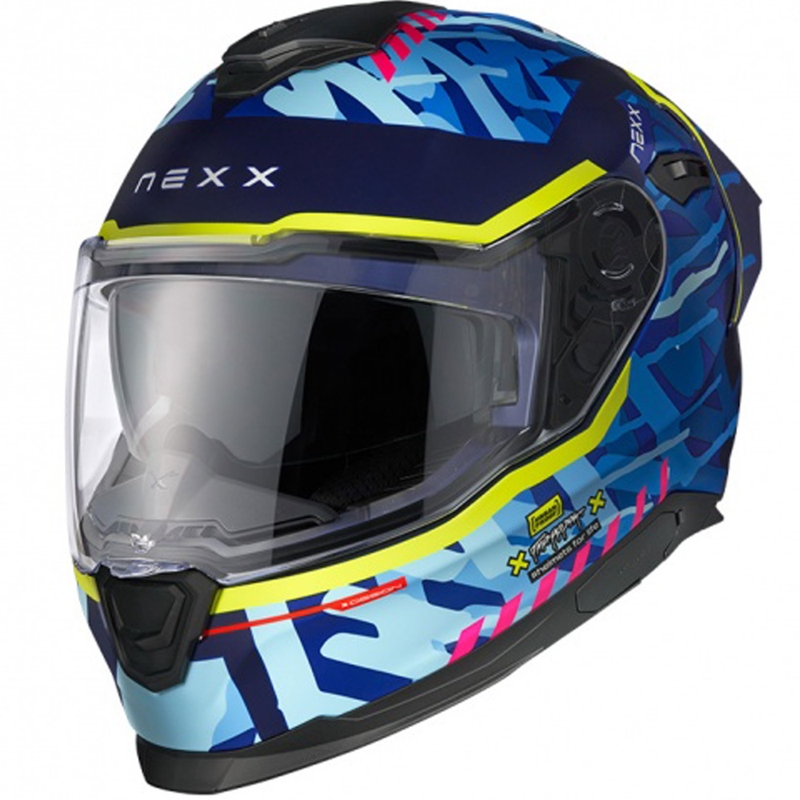 Cască integrală pentru motocicletă Nexx Y.100R Urbangram albastru închis - calitatea a II-a - II. calitate - II. calitate 