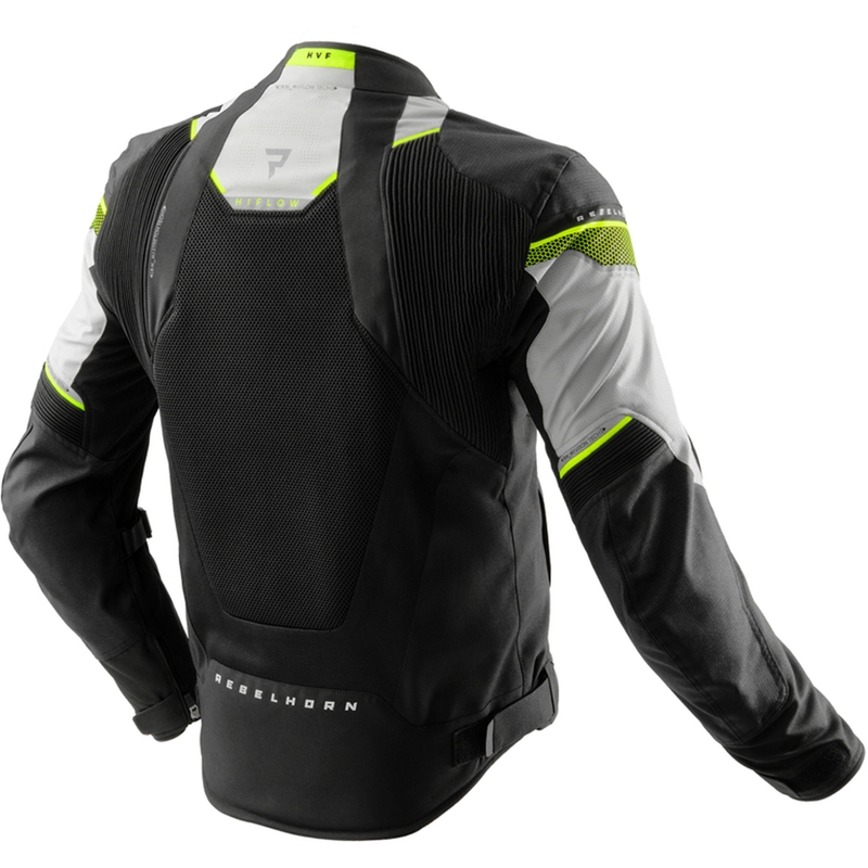 Geacă motociclistă Rebelhorn Hiflow V negru-gri-galben fluo - calitatea a II-a - II. calitate - II. calitate 