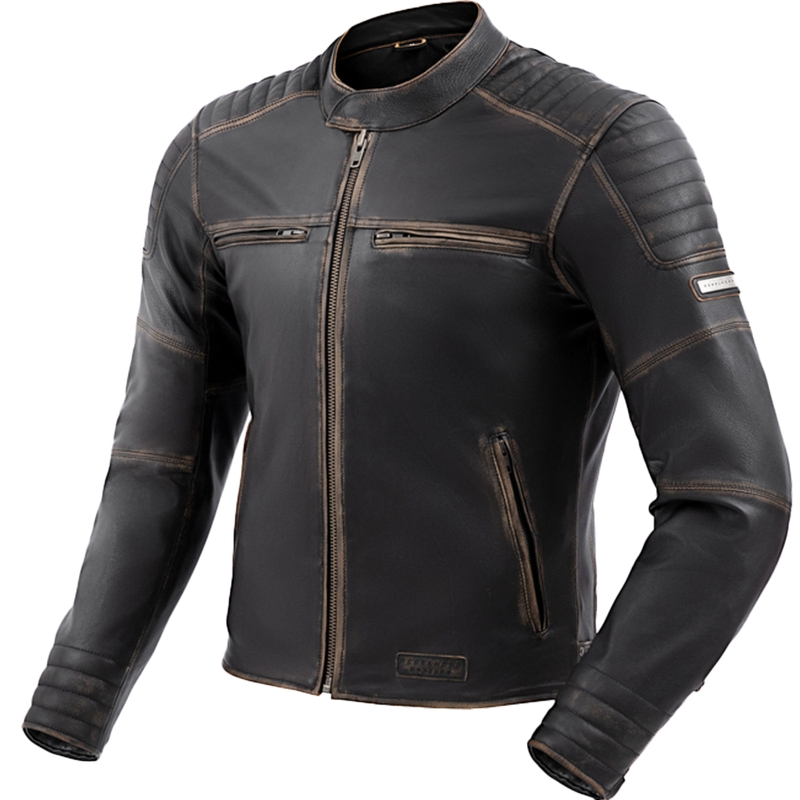 Geacă de motocicletă din piele Rebelhorn Hunter II maro - calitatea a doua - II. calitate - II. calitate