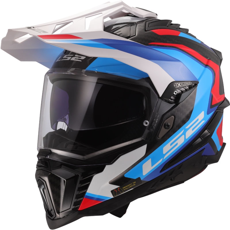 Cască de motocicletă enduro LS2 MX701 Explorer C Frontier II alb-albastru - calitatea a II-a - II. calitate - II. calitate